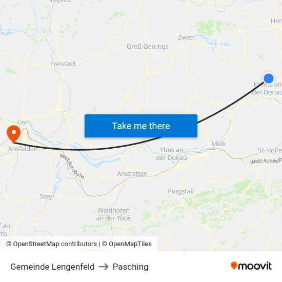 Gemeinde Lengenfeld to Pasching map