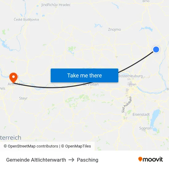 Gemeinde Altlichtenwarth to Pasching map