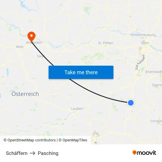 Schäffern to Pasching map