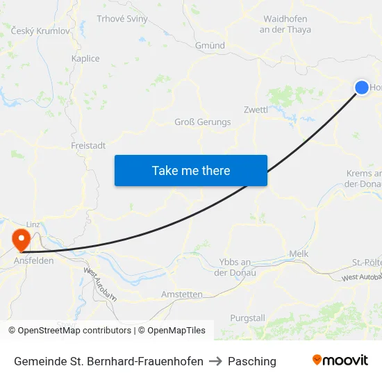Gemeinde St. Bernhard-Frauenhofen to Pasching map