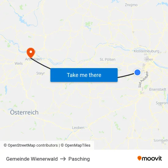 Gemeinde Wienerwald to Pasching map