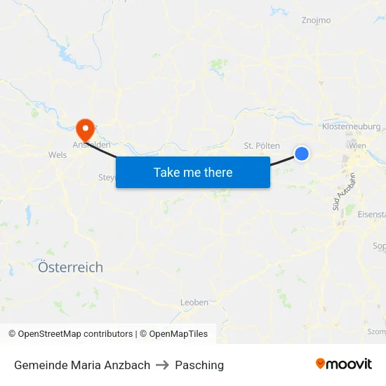 Gemeinde Maria Anzbach to Pasching map