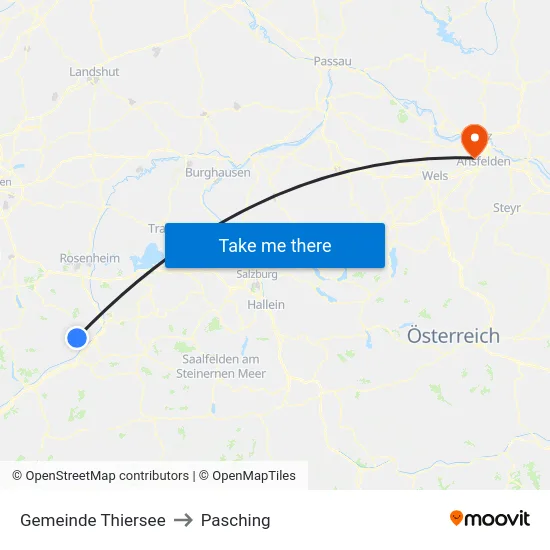 Gemeinde Thiersee to Pasching map