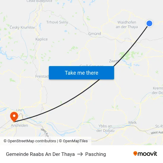 Gemeinde Raabs An Der Thaya to Pasching map