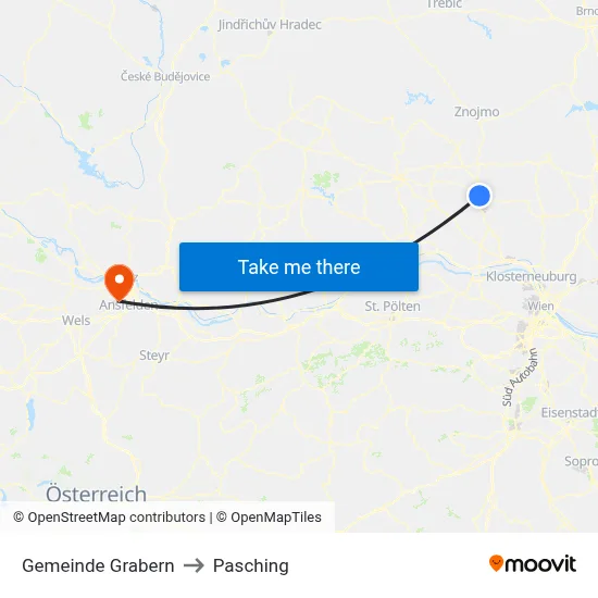 Gemeinde Grabern to Pasching map