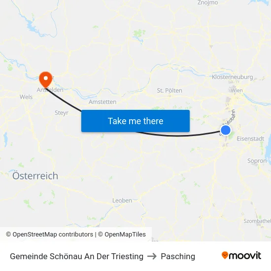 Gemeinde Schönau An Der Triesting to Pasching map