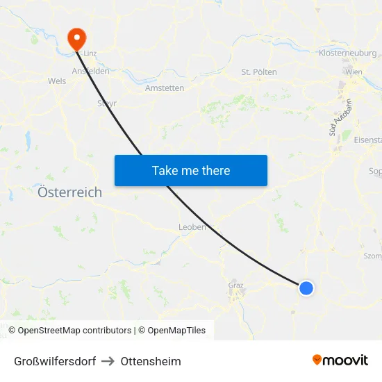 Großwilfersdorf to Ottensheim map