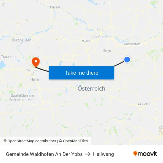 Gemeinde Waidhofen An Der Ybbs to Hallwang map