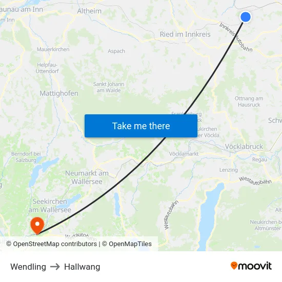 Wendling to Hallwang map