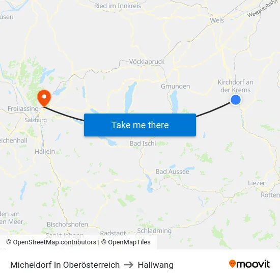 Micheldorf In Oberösterreich to Hallwang map