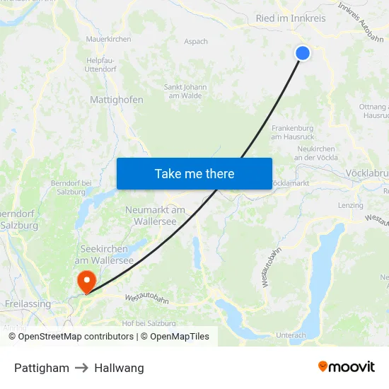 Pattigham to Hallwang map