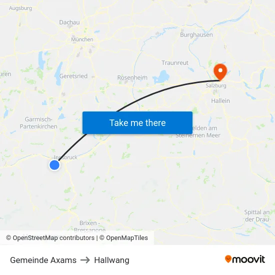 Gemeinde Axams to Hallwang map