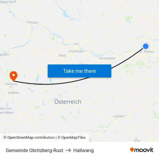 Gemeinde Obritzberg-Rust to Hallwang map