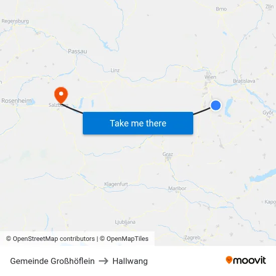 Gemeinde Großhöflein to Hallwang map