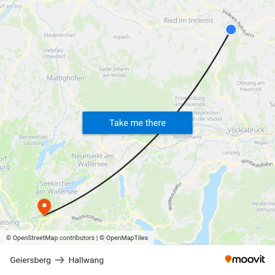 Geiersberg to Hallwang map