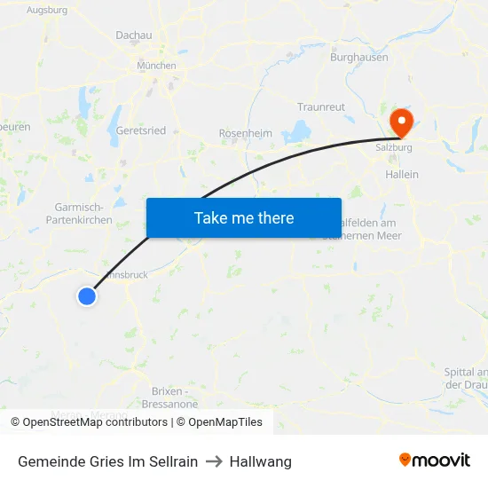 Gemeinde Gries Im Sellrain to Hallwang map