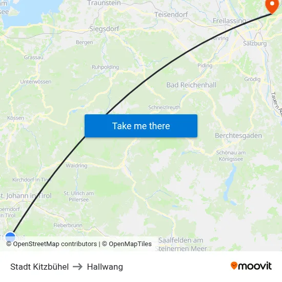 Stadt Kitzbühel to Hallwang map