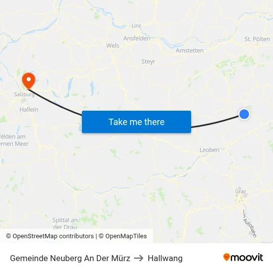 Gemeinde Neuberg An Der Mürz to Hallwang map