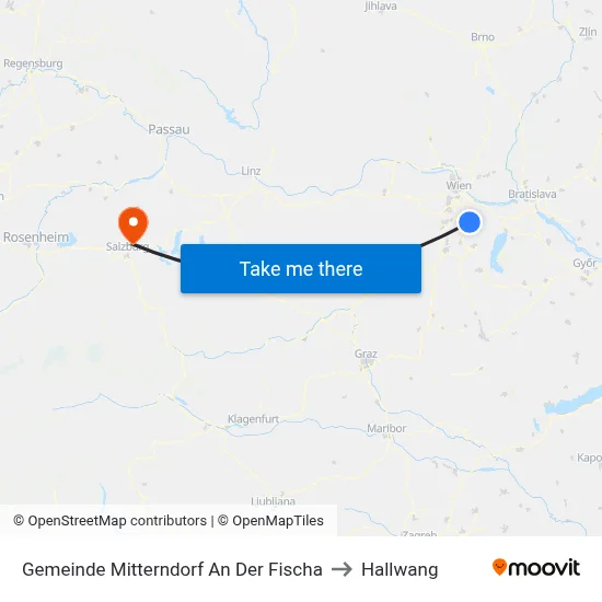 Gemeinde Mitterndorf An Der Fischa to Hallwang map