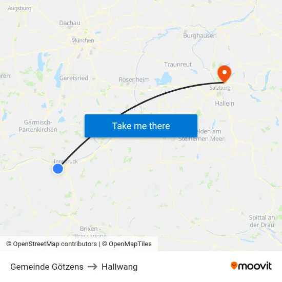 Gemeinde Götzens to Hallwang map