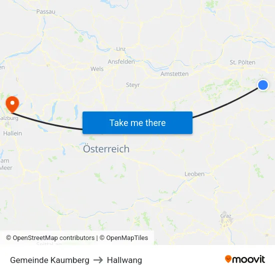 Gemeinde Kaumberg to Hallwang map