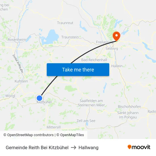 Gemeinde Reith Bei Kitzbühel to Hallwang map