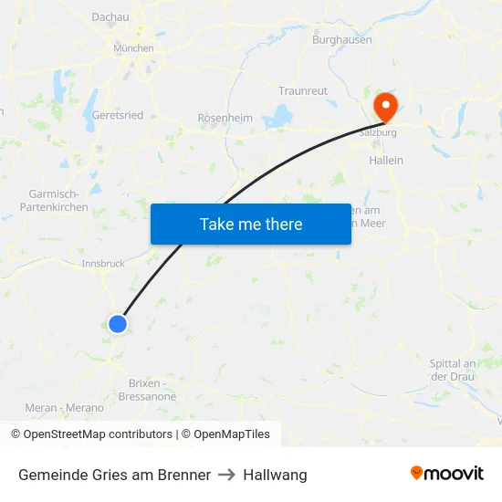 Gemeinde Gries am Brenner to Hallwang map