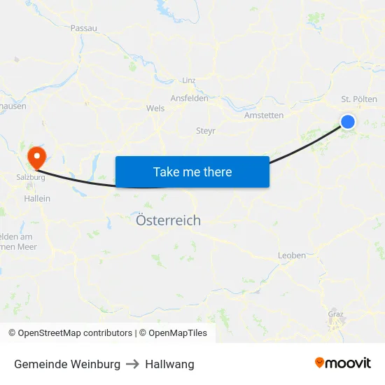 Gemeinde Weinburg to Hallwang map