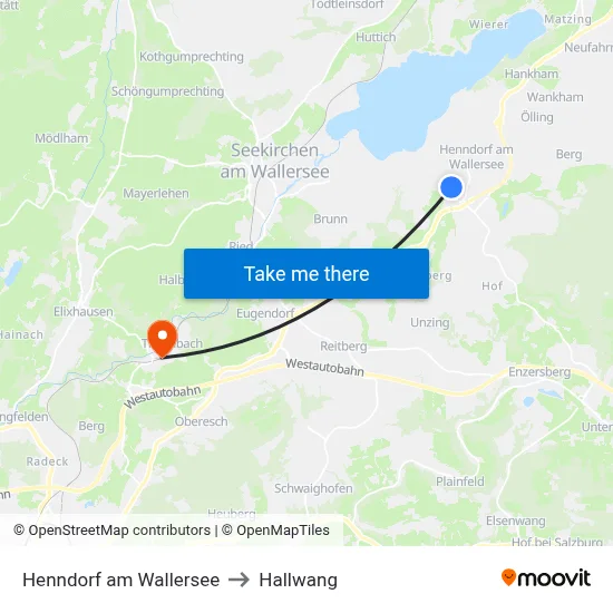 Henndorf am Wallersee to Hallwang map