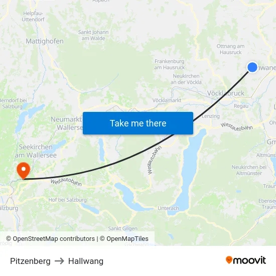 Pitzenberg to Hallwang map