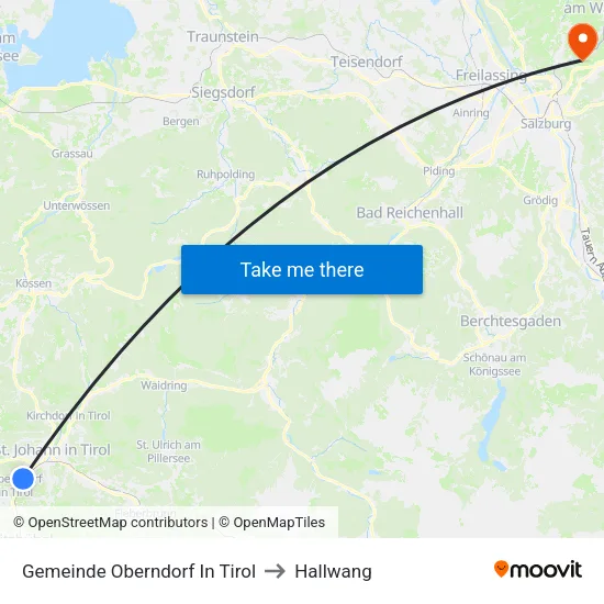 Gemeinde Oberndorf In Tirol to Hallwang map