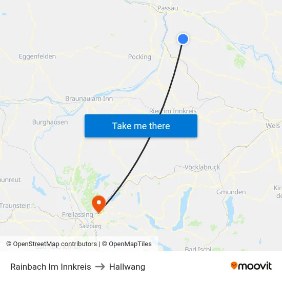 Rainbach Im Innkreis to Hallwang map