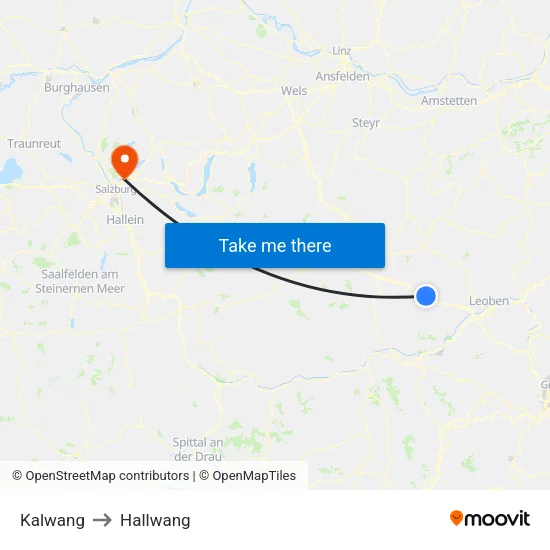 Kalwang to Hallwang map