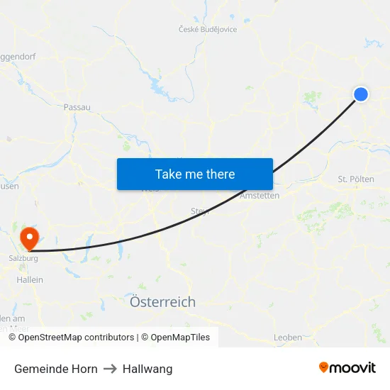 Gemeinde Horn to Hallwang map