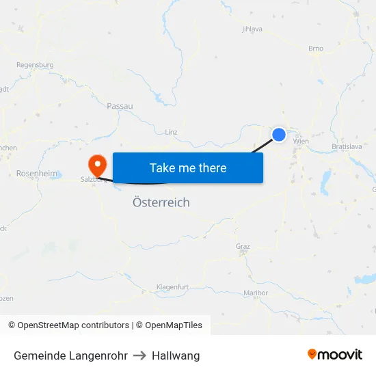Gemeinde Langenrohr to Hallwang map