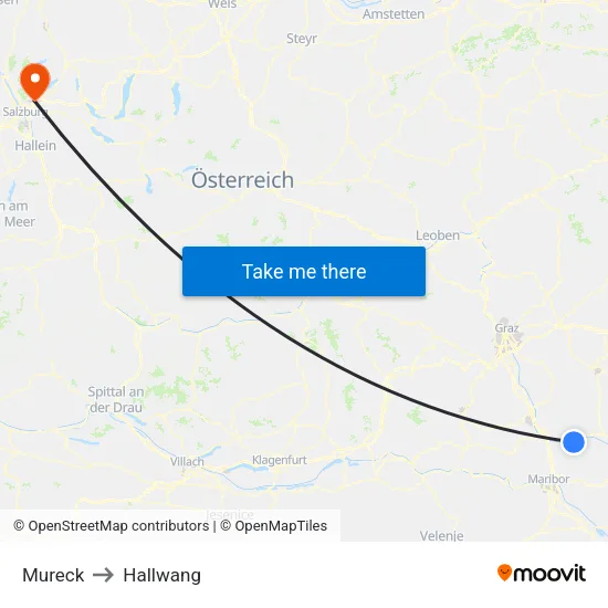 Mureck to Hallwang map