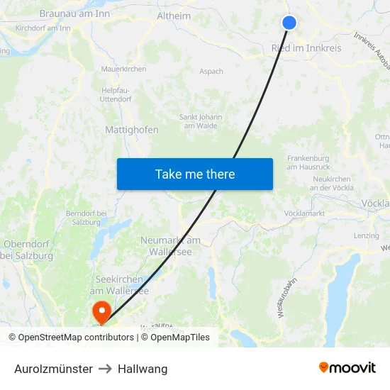 Aurolzmünster to Hallwang map