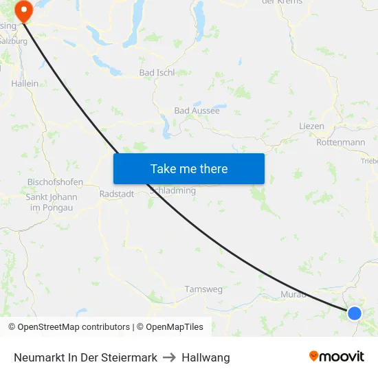 Neumarkt In Der Steiermark to Hallwang map