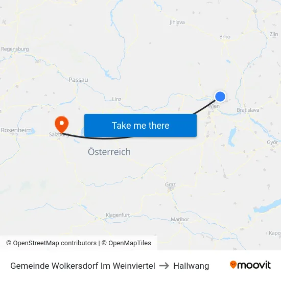 Gemeinde Wolkersdorf Im Weinviertel to Hallwang map