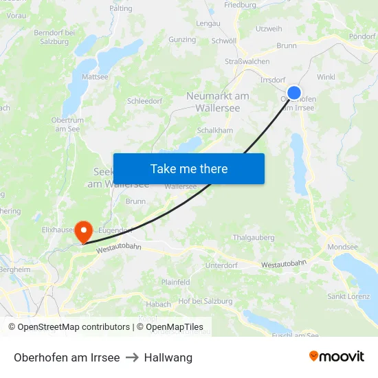 Oberhofen am Irrsee to Hallwang map