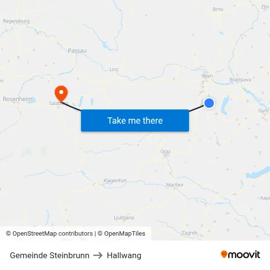 Gemeinde Steinbrunn to Hallwang map