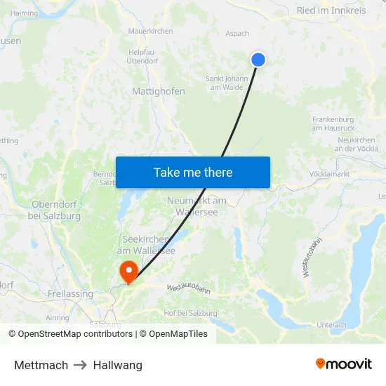 Mettmach to Hallwang map