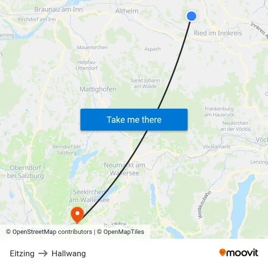 Eitzing to Hallwang map