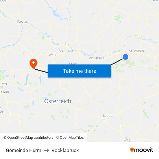 Gemeinde Hürm to Vöcklabruck map