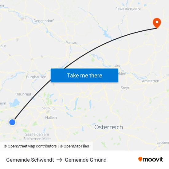 Gemeinde Schwendt to Gemeinde Gmünd map