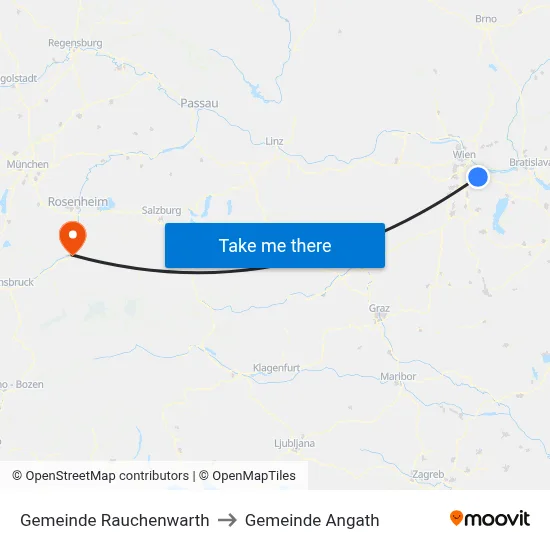 Gemeinde Rauchenwarth to Gemeinde Angath map