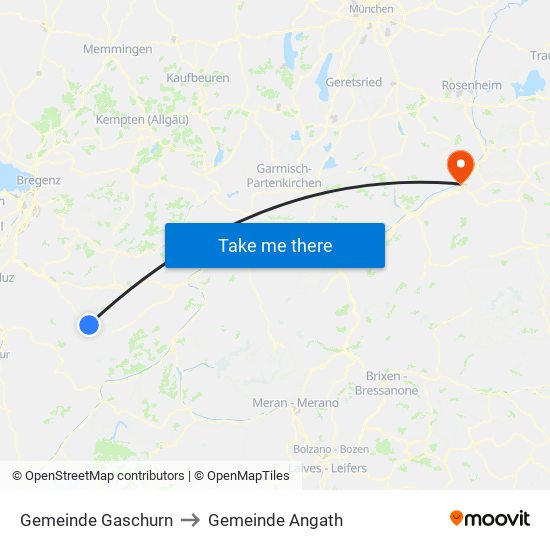 Gemeinde Gaschurn to Gemeinde Angath map