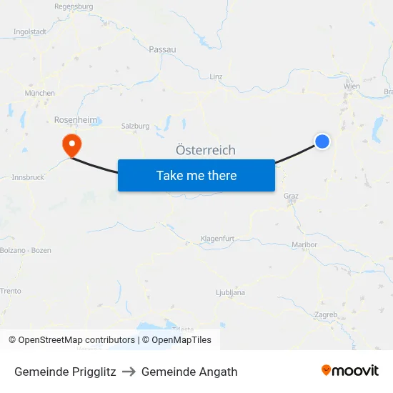 Gemeinde Prigglitz to Gemeinde Angath map