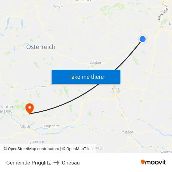 Gemeinde Prigglitz to Gnesau map