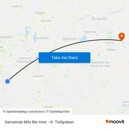 Gemeinde Mils Bei Imst to Tiefgraben map